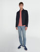 Men’s coral slub cotton polo shirt with 1 button-5