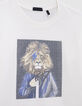 T-shirt blanc coton bio visuel homme-lion garçon-2