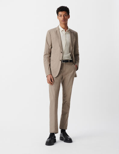 Men’s beige cotton marl blazer - IKKS