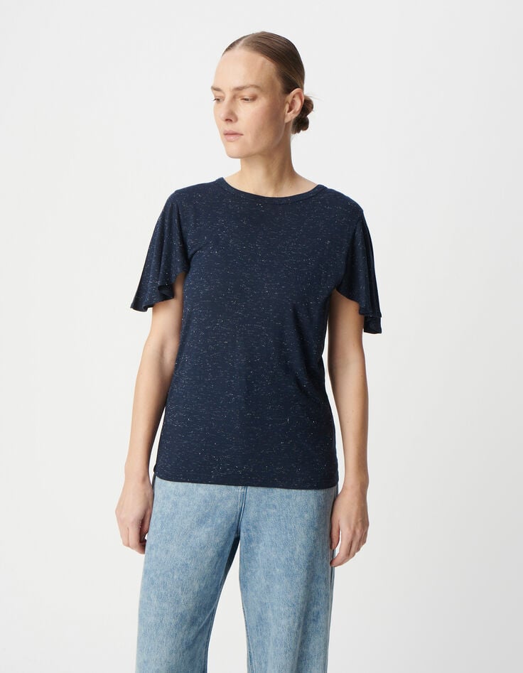 Tee-shirt marine maille lurex Femme-2 Tee-shirt marine maille lurex Femme-2