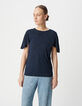 Tee-shirt marine maille lurex Femme-2 Tee-shirt marine maille lurex Femme-2