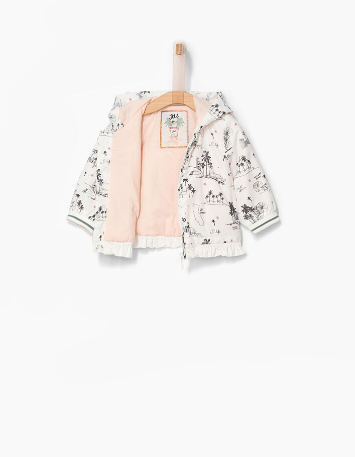 Baby girls' off-white padded jacket + L.A. print - IKKS