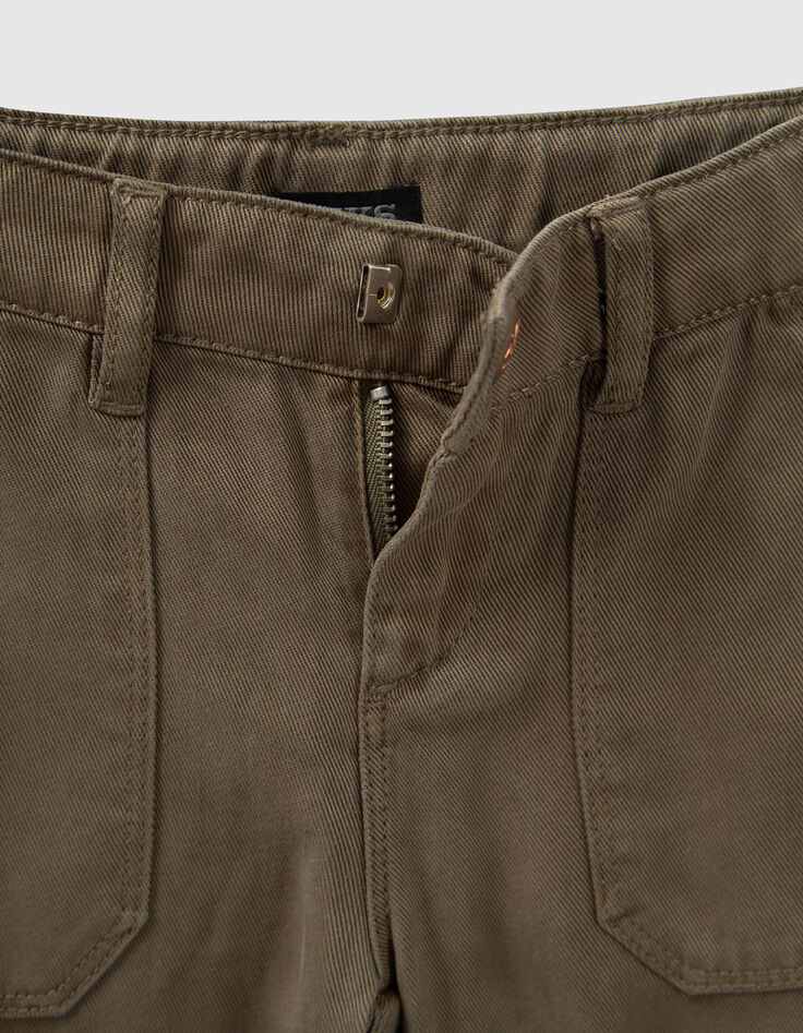 Khaki FLARE-Mädchenhose aus LYOCELL® im Zimmermannslook-6