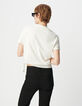 Tee-shirt blanc coton bio à nouer statue ailée Femme-3