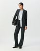 Grijze blazer visgraatmotief met beleg Dames-1 Grijze blazer visgraatmotief met beleg Dames-1
