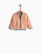Baby girls’ bleach blue+pink reversible cardigan-2