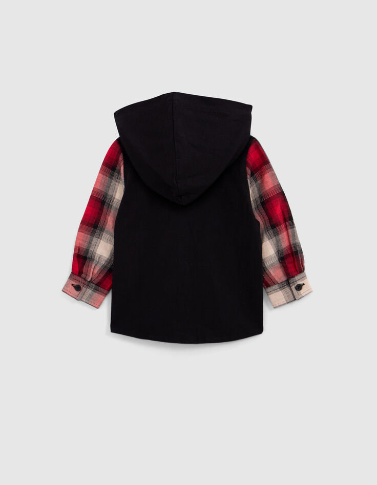 Red two-ply shirt, check pattern, baby boy-7 Red two-ply shirt, check pattern, baby boy-7