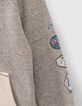 Boys’ grey and beige cardigan with visor hood-4