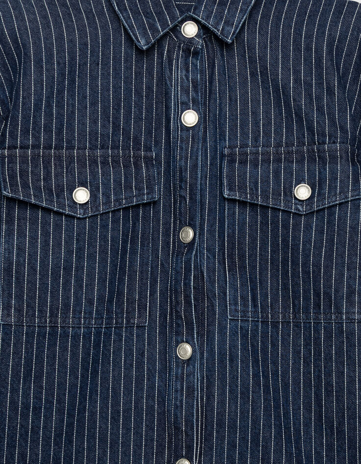 Women’s white denim striped shirt-9 Women’s white denim striped shirt-9