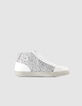 Dames sneakers met hoge top in wit leer en lovertjes-1
