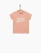 Mädchen-T-Shirt, Dunkelorange, feine Streifen-2