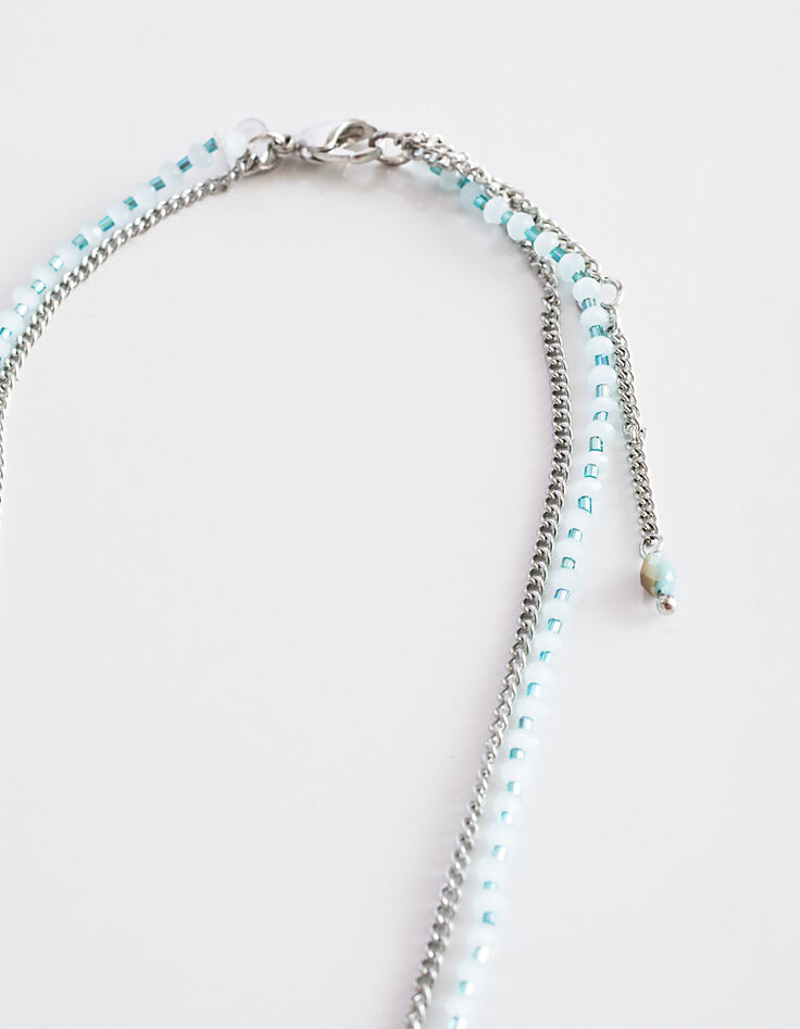 Collier sautoir double rangs œil bijou femme-3