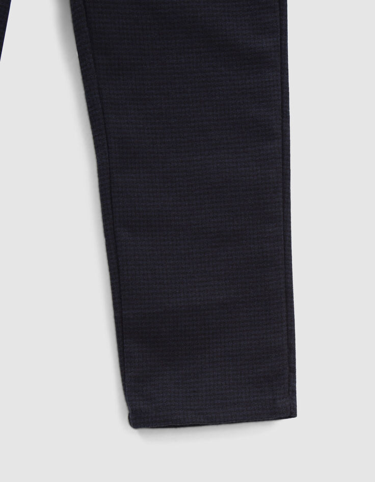 Marineblaue Jungen-Jogginghose mit Hahnentrittmuster-5