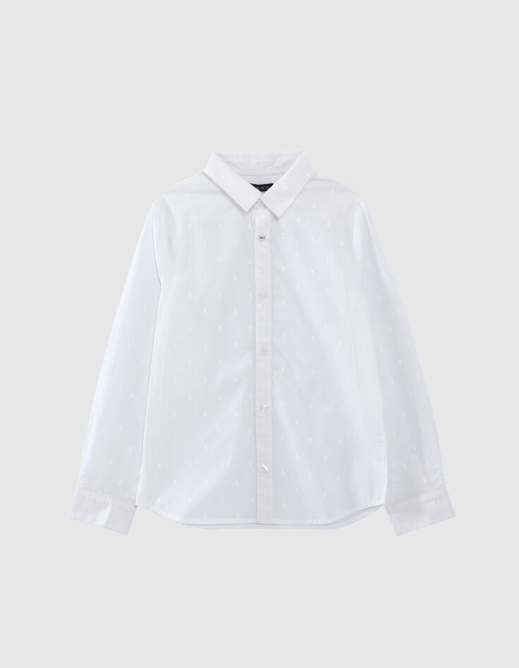 Chemise blanche imprim&eacute; ancres gar&ccedil;on-1