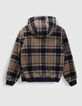 Boys’ blue denim/checked Sherpa reversible jacket-4