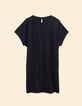 Robe manches courtes noire motif chevrons I.Code-7