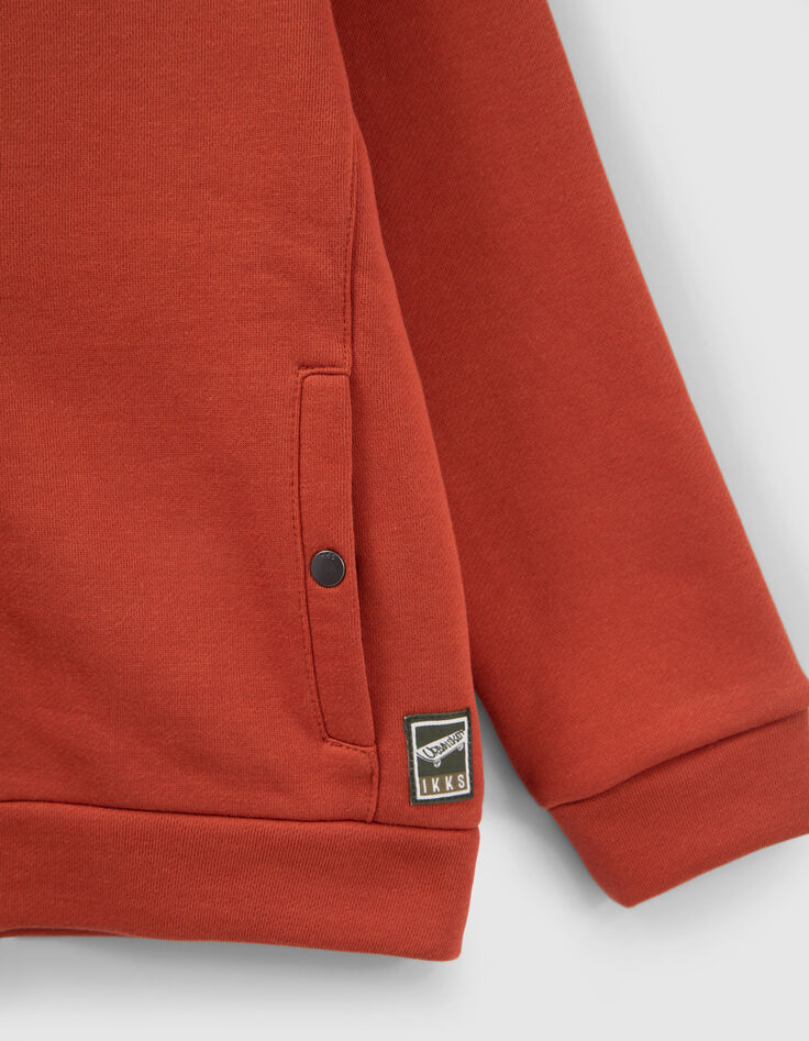 Cárdigan ladrillo visera capucha niño-4