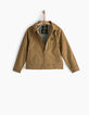Camelbraune Jungenjacke mit abnehmbarer Kapuze -2
