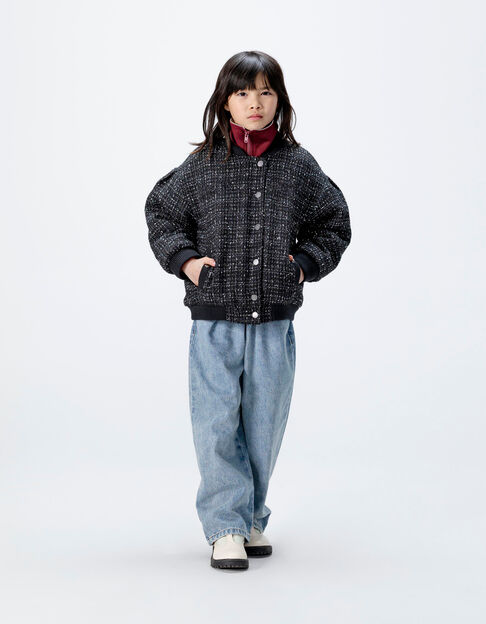 Girls’ black tweed-look jacket - IKKS