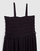 Combinaison noire LENZING&trade; ECOVERO&trade; haut smock&eacute; fille-2