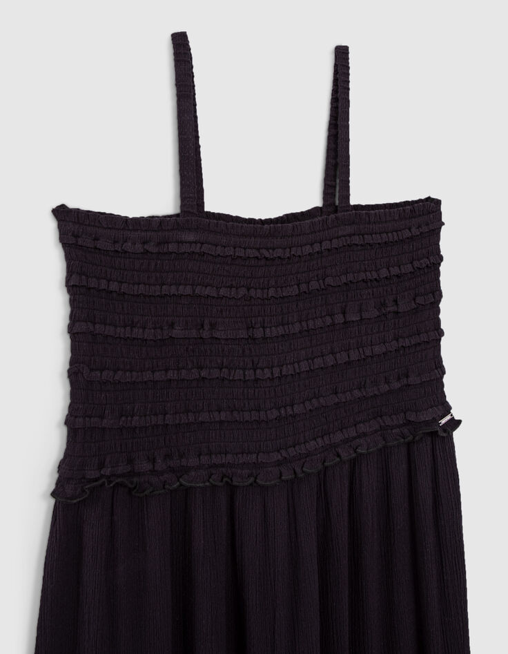 Combinaison noire LENZING&trade; ECOVERO&trade; haut smock&eacute; fille-2