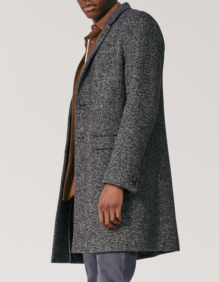 Manteau noir faux-uni Homme-2 Manteau noir faux-uni Homme-2