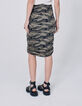 Women’s camouflage motif cotton pencil skirt -2