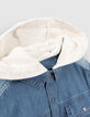 Camisa vaquera azul capucha extra&iacute;ble-4