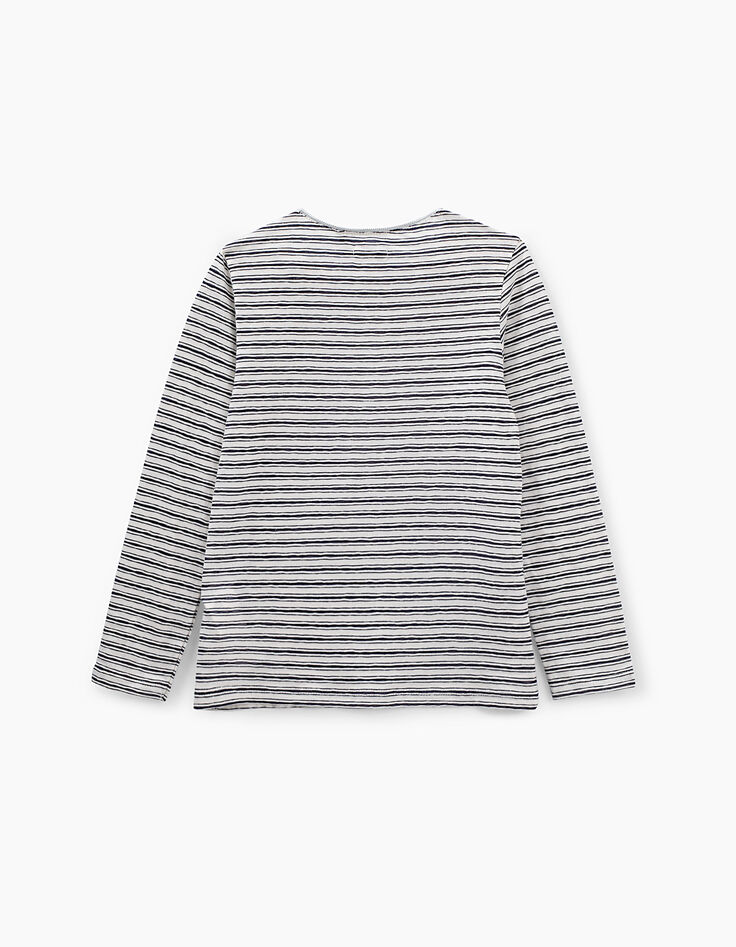2-in-1-Mädchen-T-Shirt mit Streifen und Top mit Stickerei-5