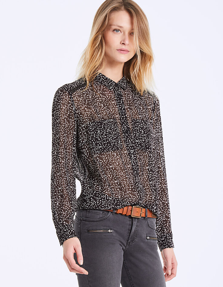 Women's minimalist print viscose shirt-2 Women's minimalist print viscose shirt-2