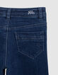 Jean WIDE LEG bleu &agrave; revers fixes frang&eacute;s fille-6