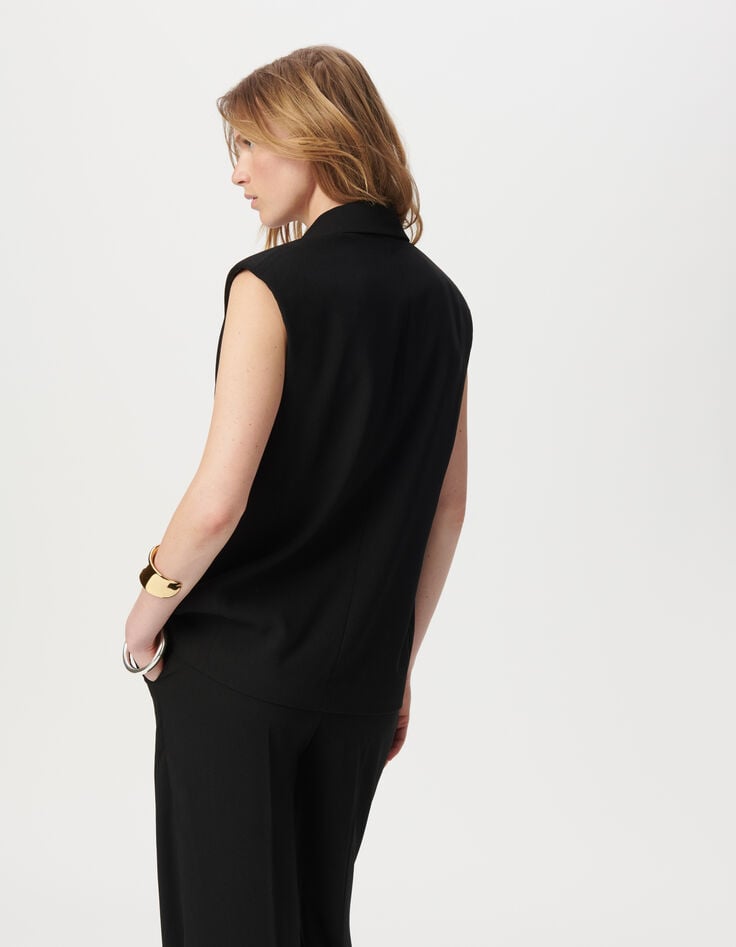 Zwarte blazer gerecycleerd polyester Dames -3 Zwarte blazer gerecycleerd polyester Dames -3