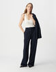 Marine geklede broek wideleg milanotricot Dames-5