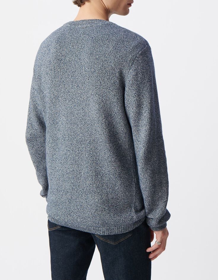 Herrenpullover, tintenfarben, Moulin&eacute;strick, Rundhals-4