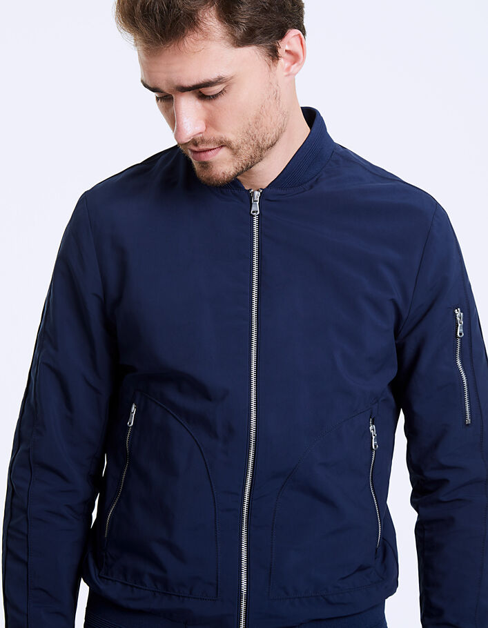 Men's indigo zipped pockets baseball jacket - IKKS