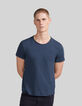 Men’s petrol organic cotton Essential round-neck T-shirt-1