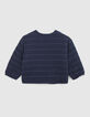 Cardigan réversible marine et imprimé colibrisbébé fille-3