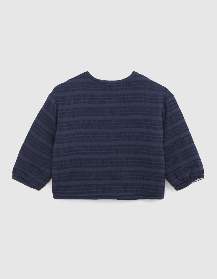 Cardigan réversible marine et imprimé colibrisbébé fille-3
