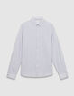 Chemise regular marine motif fines rayures Homme-5