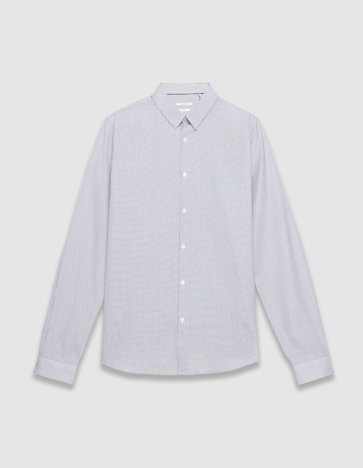 Chemise regular marine motif fines rayures Homme-5