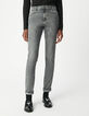 Pantalon slim gris d&eacute;tails clous pour Femme-1