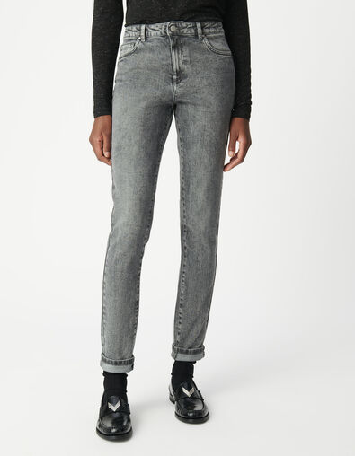 Pantalon slim gris d&eacute;tails clous pour Femme - IKKS