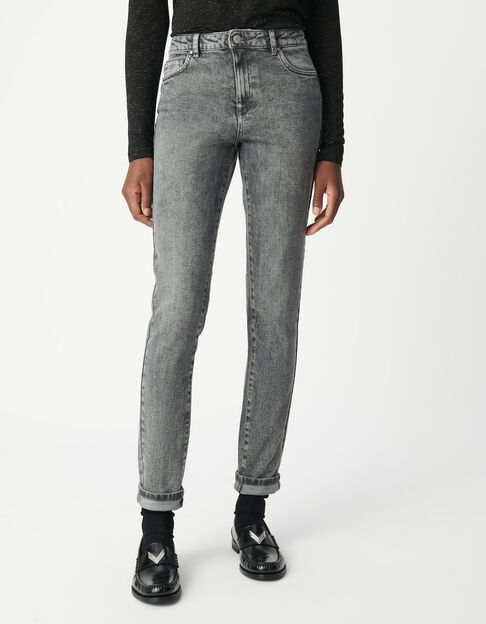 Pantalon slim gris d&eacute;tails clous pour Femme - IKKS