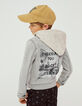 Boys’ bleached grey denim jacket + sweatshirt fabric hood-2