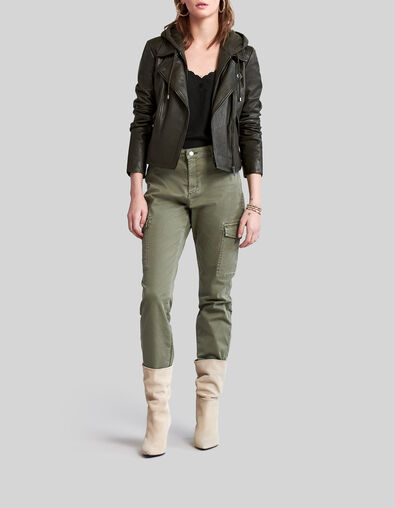 Chaqueta cuero wakame estilo motero capucha - IKKS