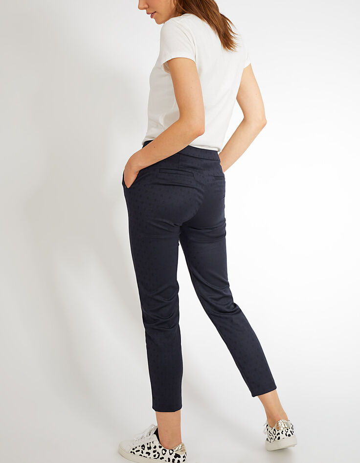 Marineblaue Röhrenhose mit Jacquard I.Code-3