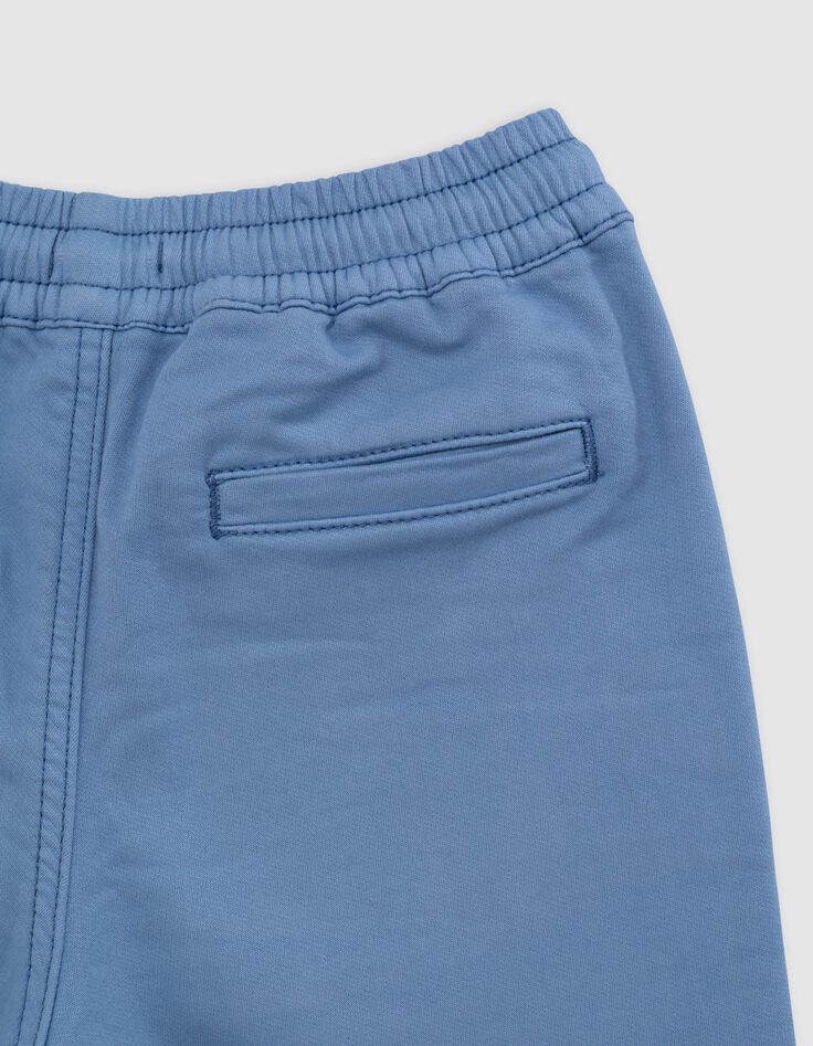 Blaue LOOSE-Jungenstrickbermudas-7