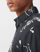 Men&rsquo;s black REGULAR shirt with star print-4