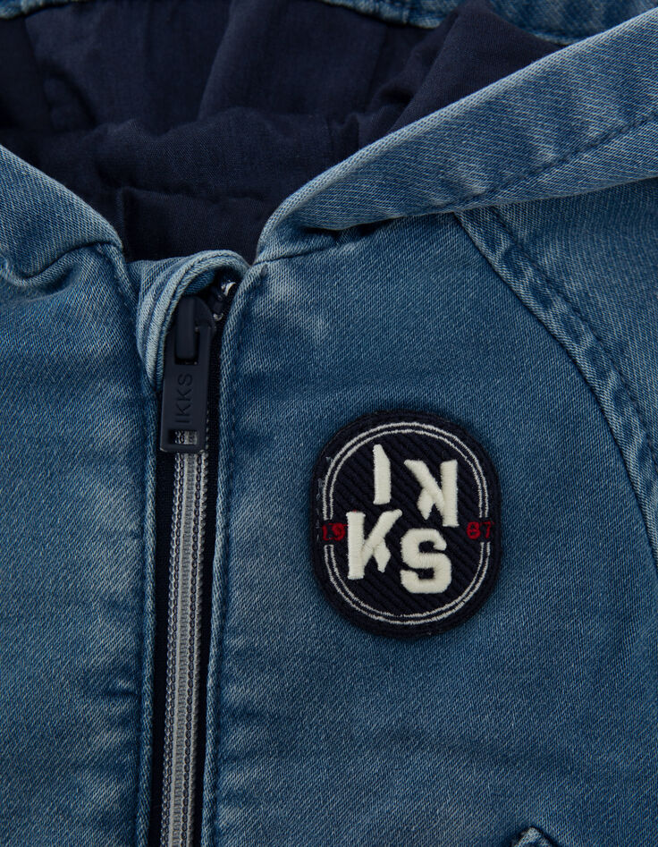 Veste en jean bleu broderie dos b&eacute;b&eacute; gar&ccedil;on-4