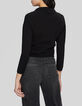 Women’s black knit cardigan with asymmetric zip-2
